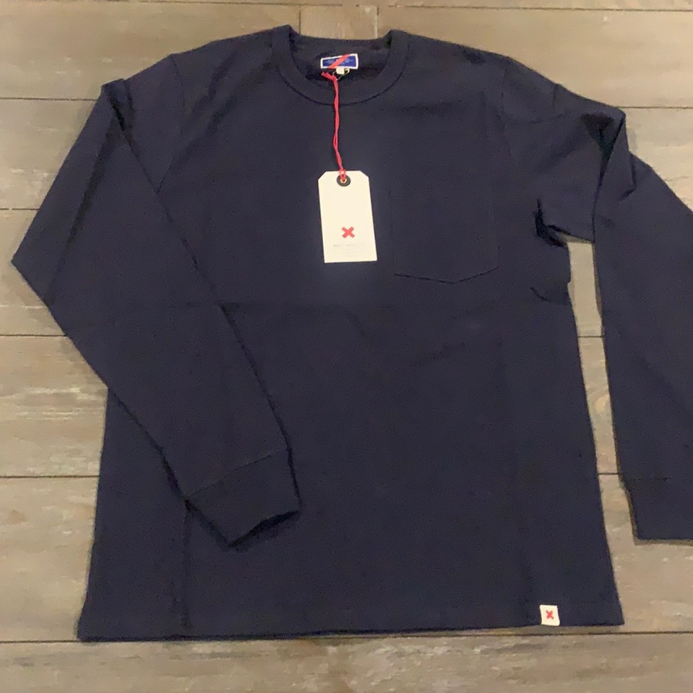 BEST MADE CO Long Sleeve Standard Pocket Tee, T-Shirt NEW NAVY